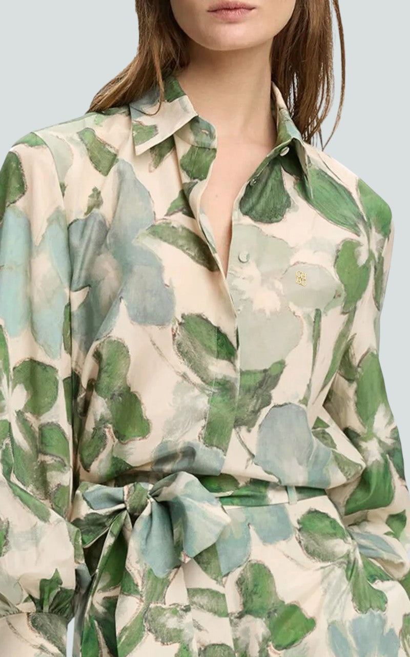 Printed Slim Office Blouse