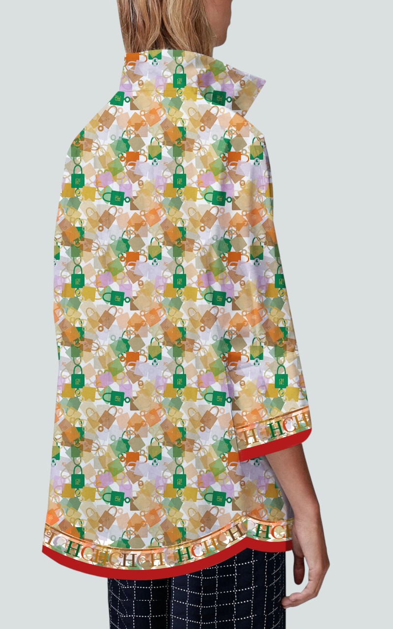 Striped Patchwork Button Blouse