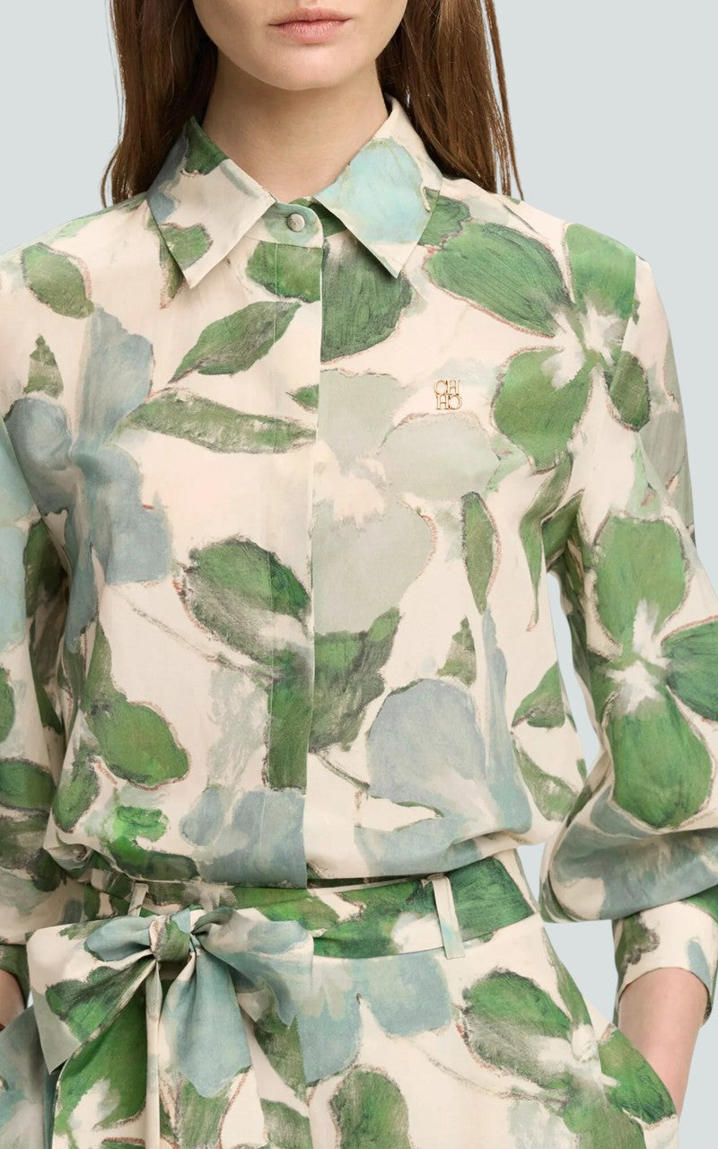 Printed Slim Office Blouse