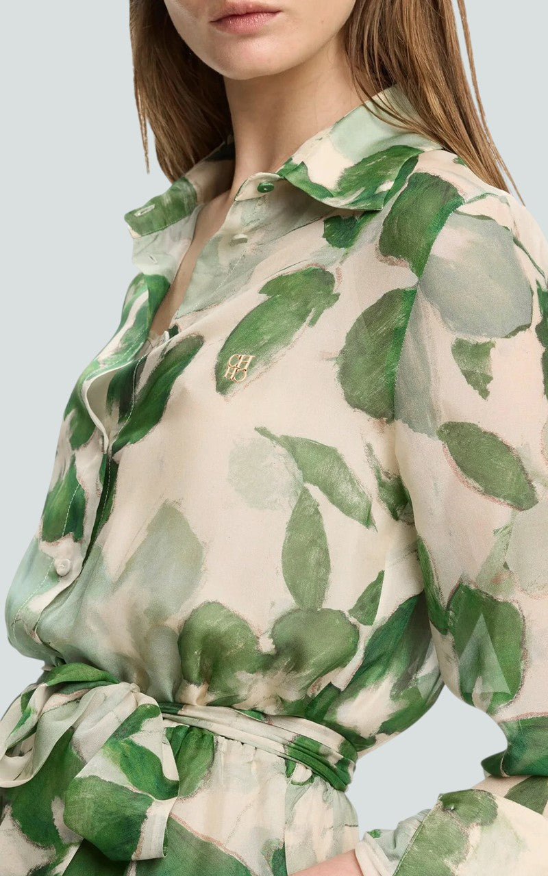 Printed Slim Office Blouse