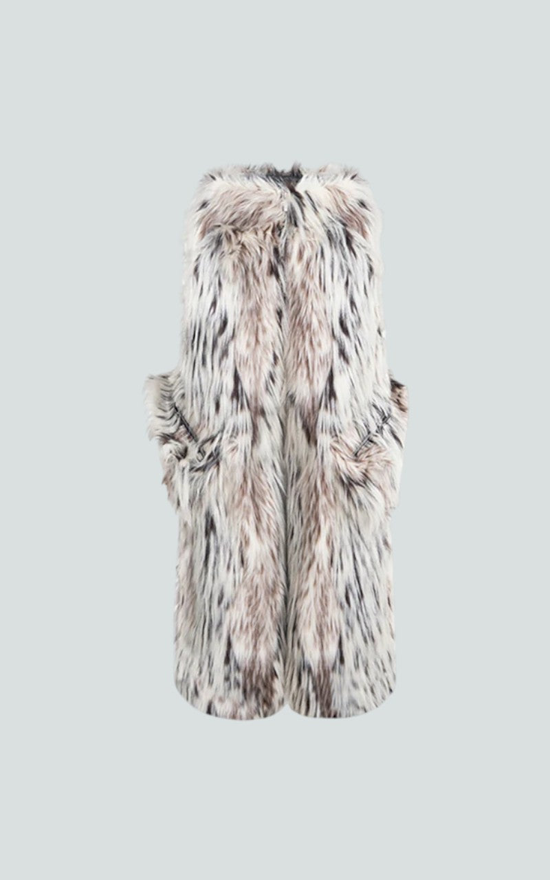 Fluffy Faux Fur Wide-Leg Trousers