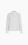 Lace Detail V-Neck Office Blouse