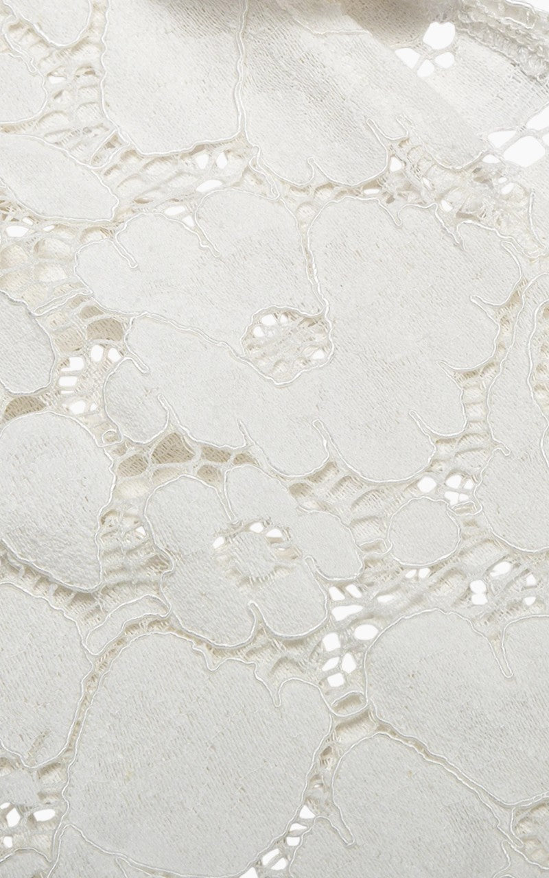 Lace Detail V-Neck Office Blouse
