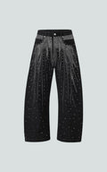 Diamond Detail Wide-Leg Denim
