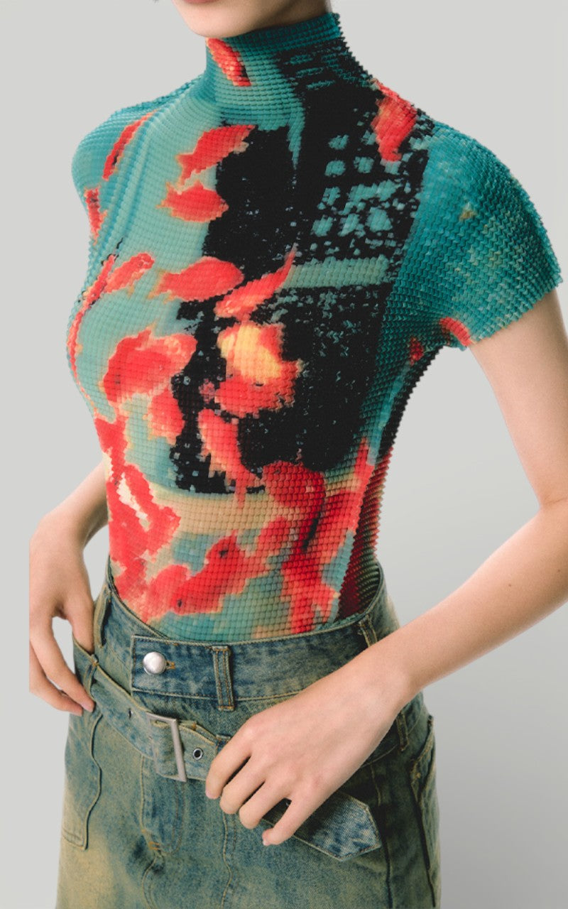 Abstract Art Slim Crop Tee