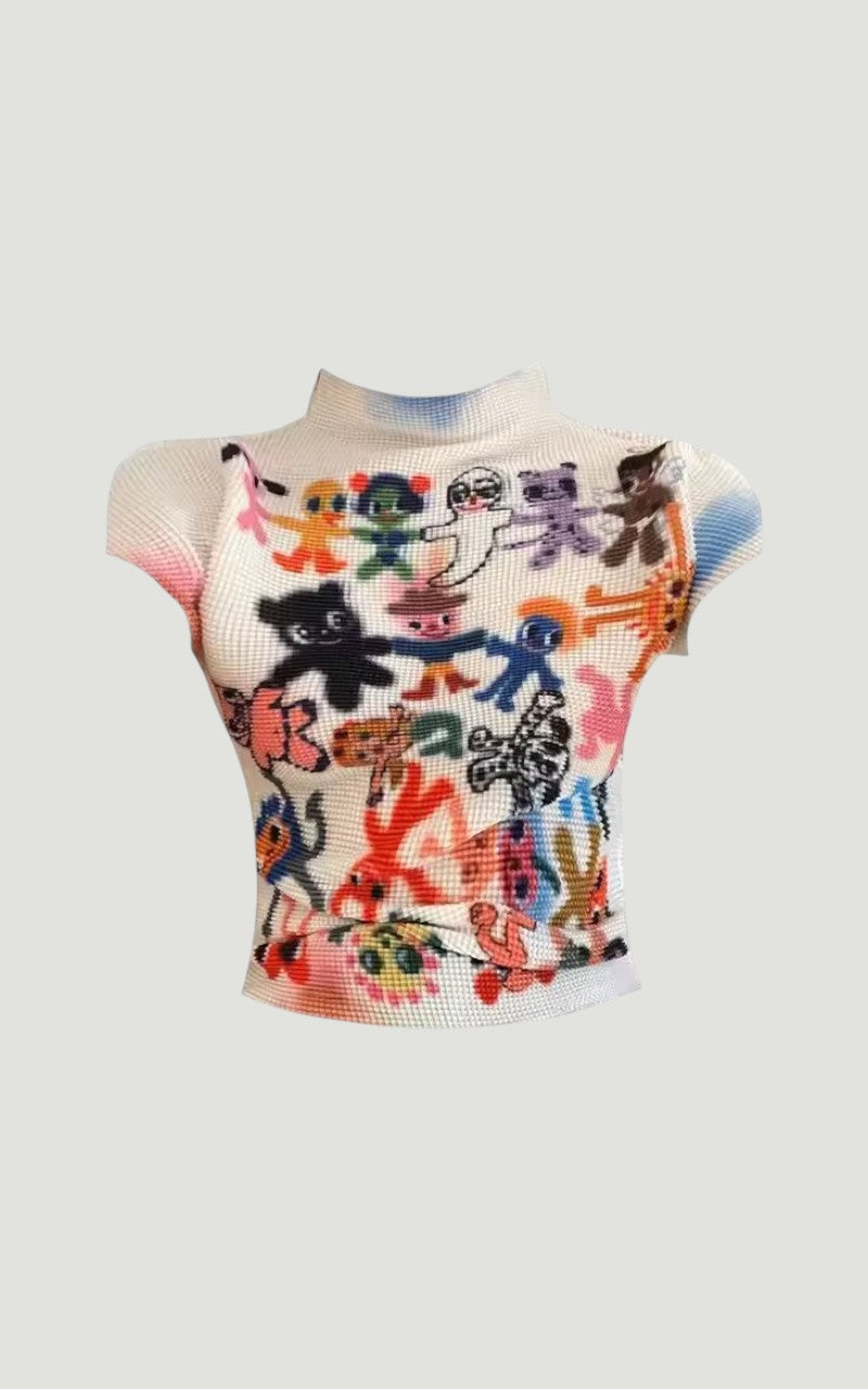 Abstract Art Slim Crop Tee
