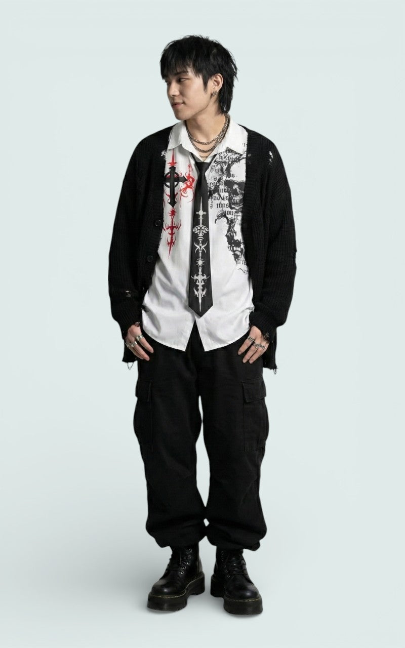 Skull Print Long Sleeve Tee