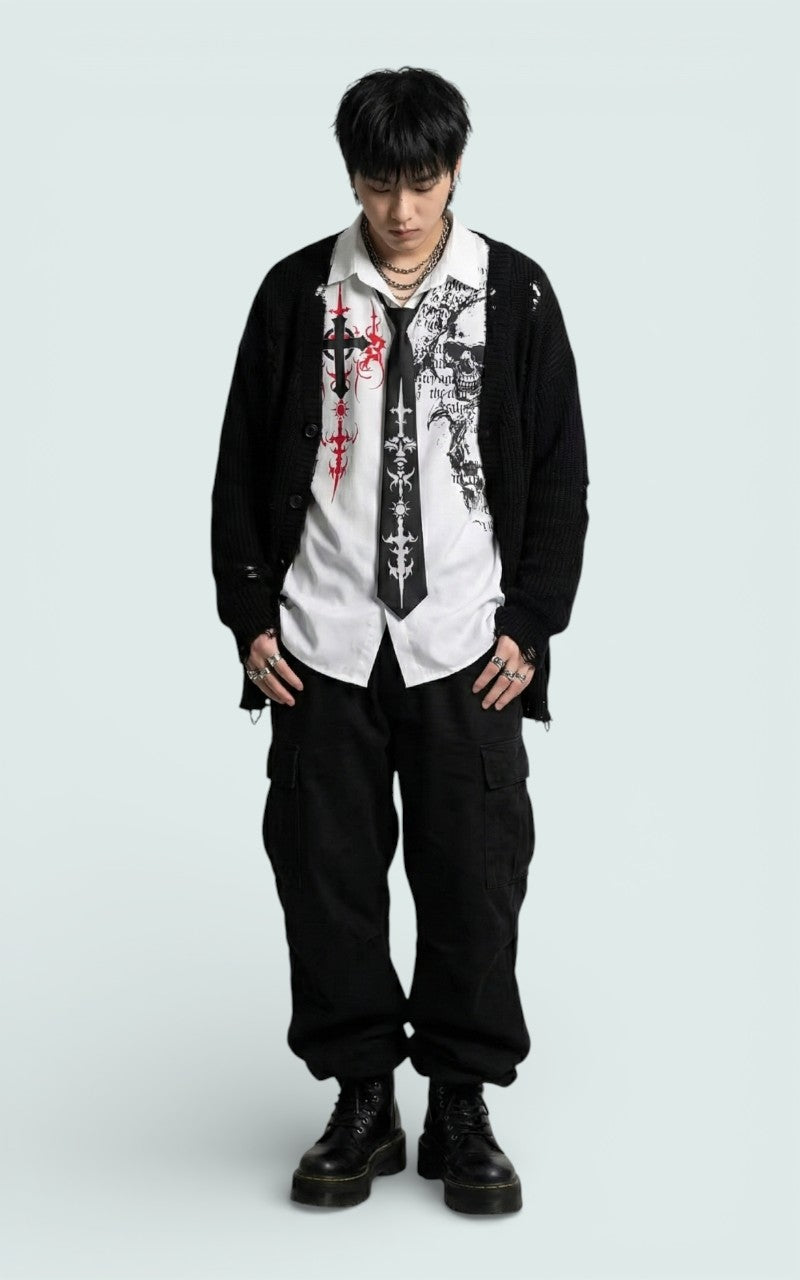 Skull Print Long Sleeve Tee