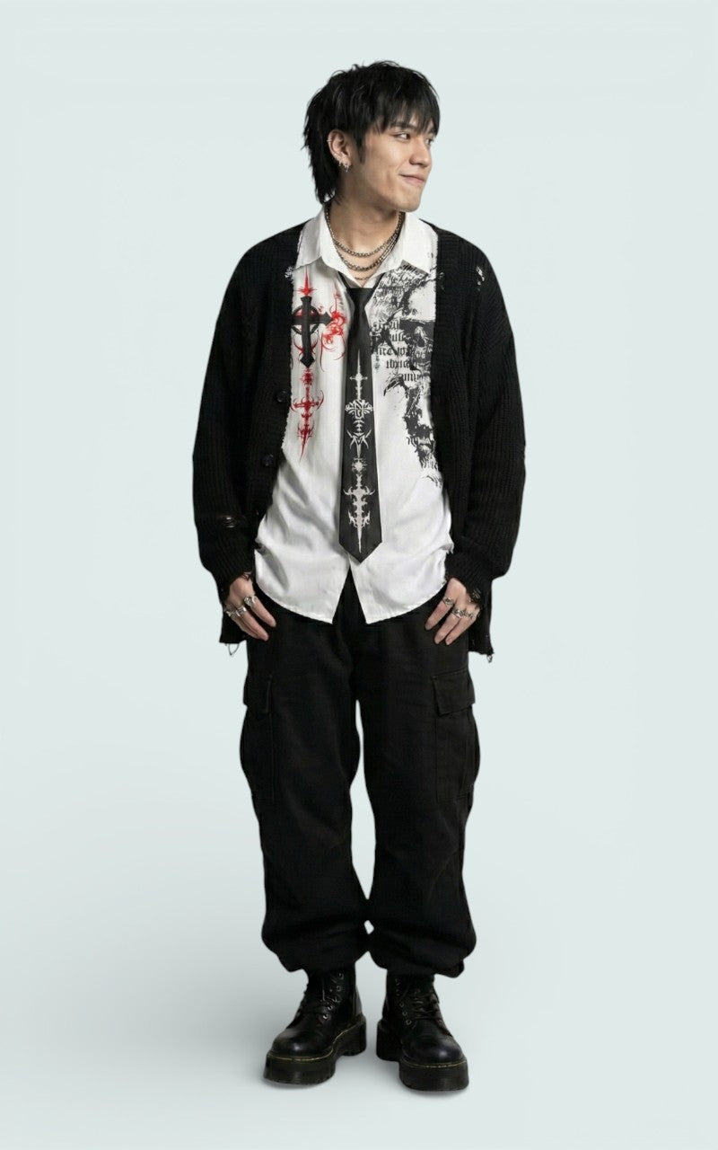 Skull Print Long Sleeve Tee