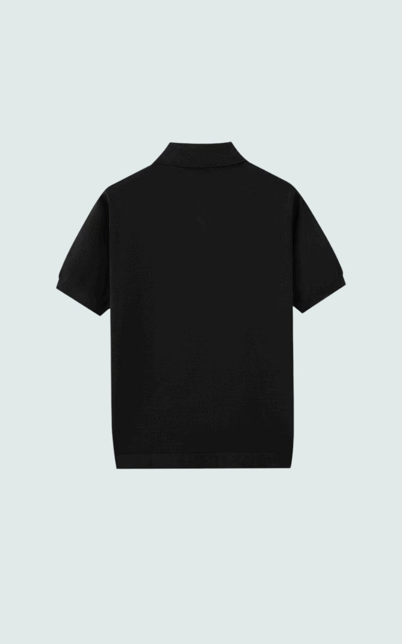 Striped Knit Polo Shirt