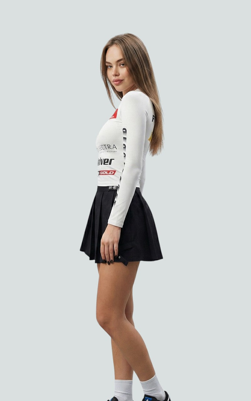 Neon Circuit Long-Sleeve Crop Tee