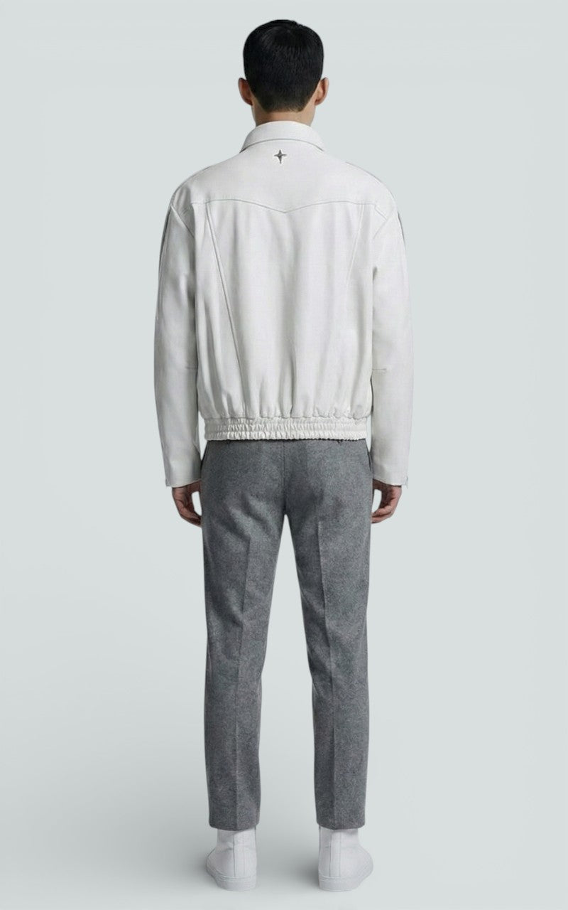 Structured White Zip Jacket