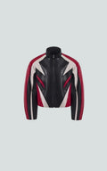 Color-Block Racer Leather Jacket