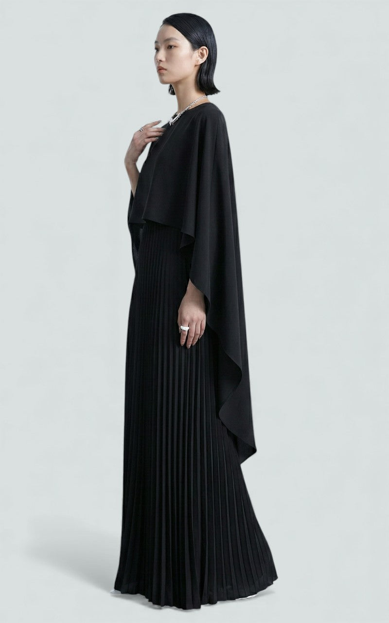 Scarlet Veil Pleated Dress