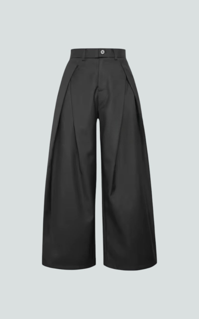 Pleated Wide-Leg Cleanfit Trousers