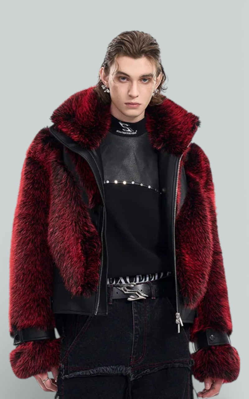 Luxe Patchwork Faux Fur Zip Jacket