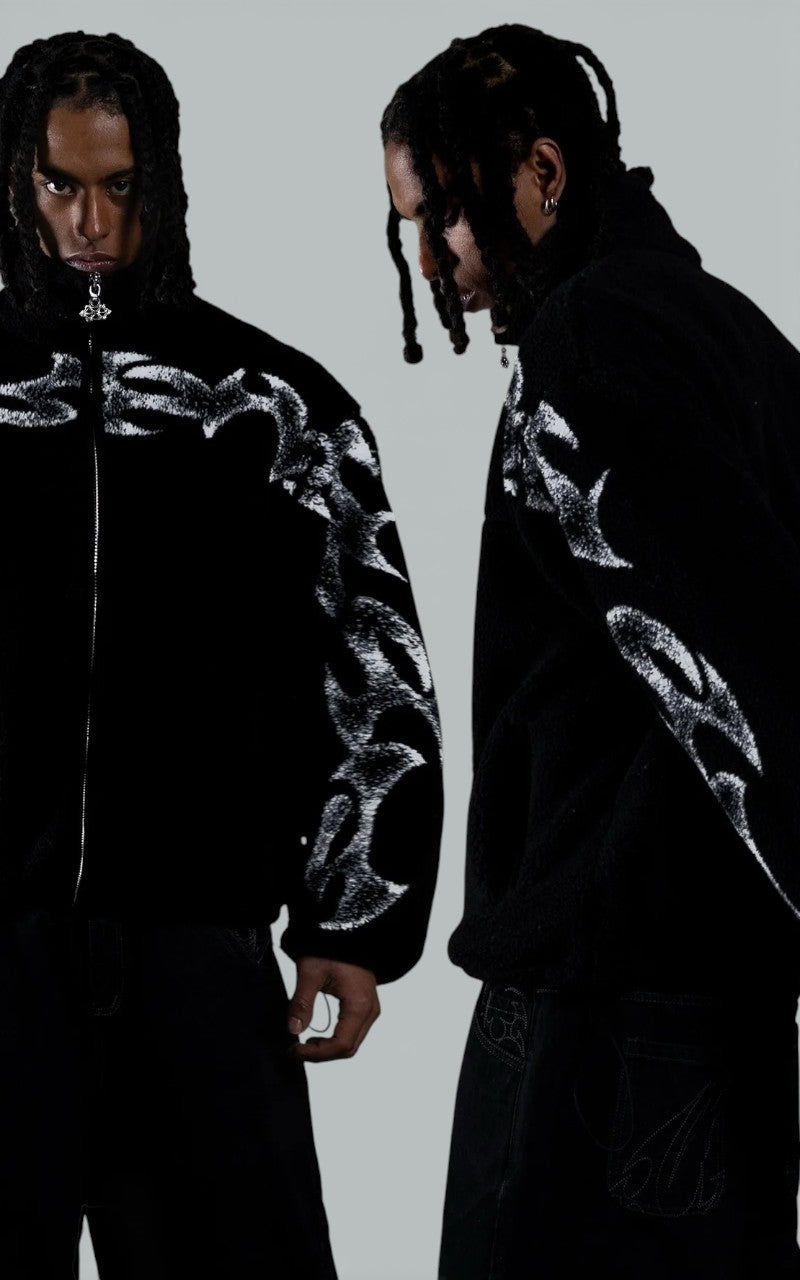 Graphic Stand-Collar Street Jacket