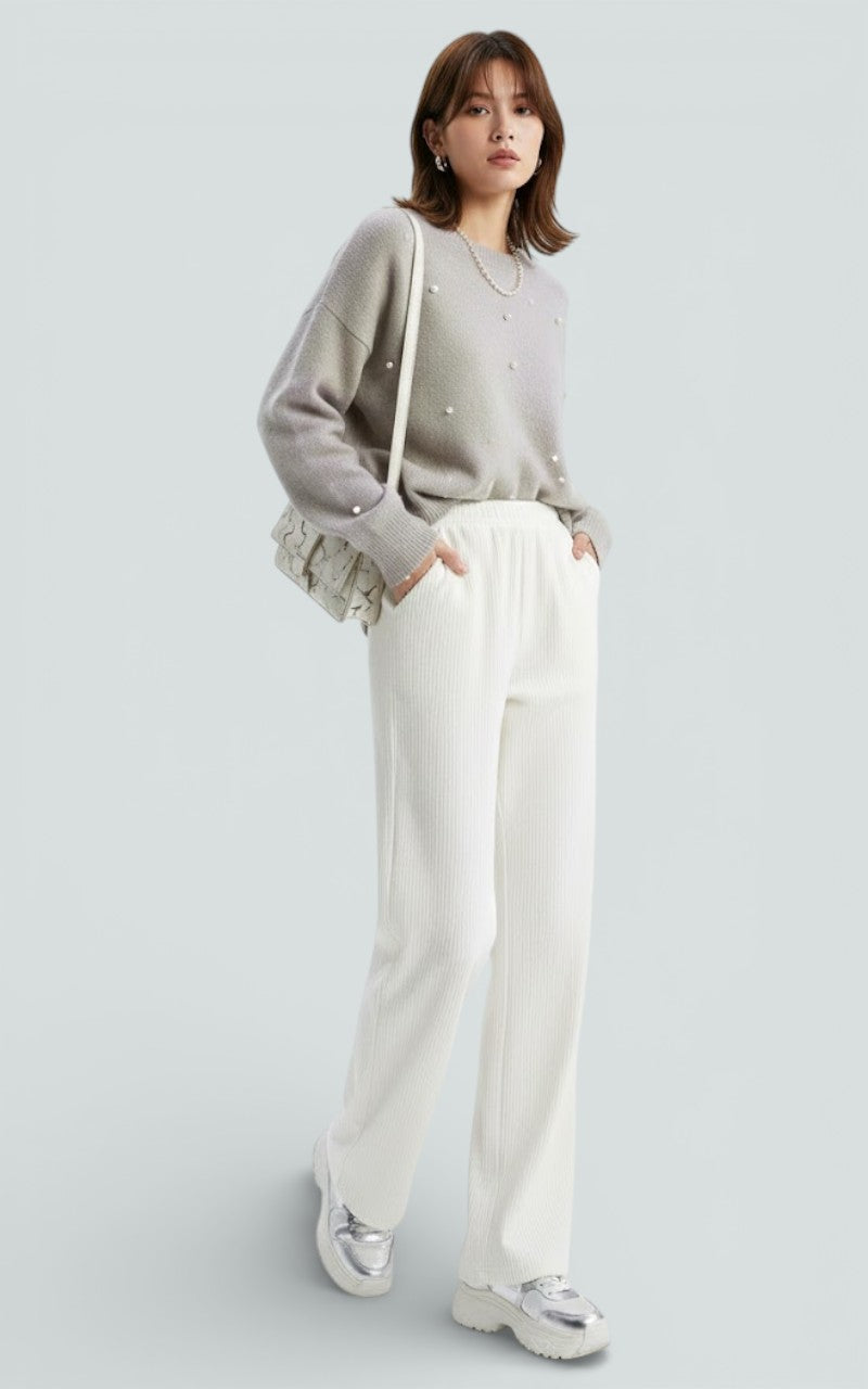 Soft Fleece Wide-Leg Lounge Trousers