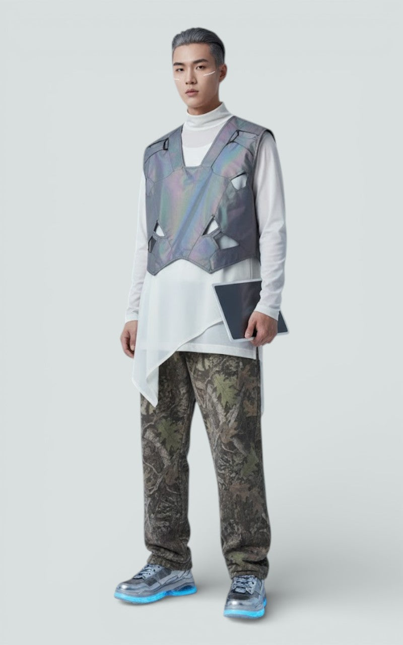 Camouflage Wide-Leg Casual Trouser