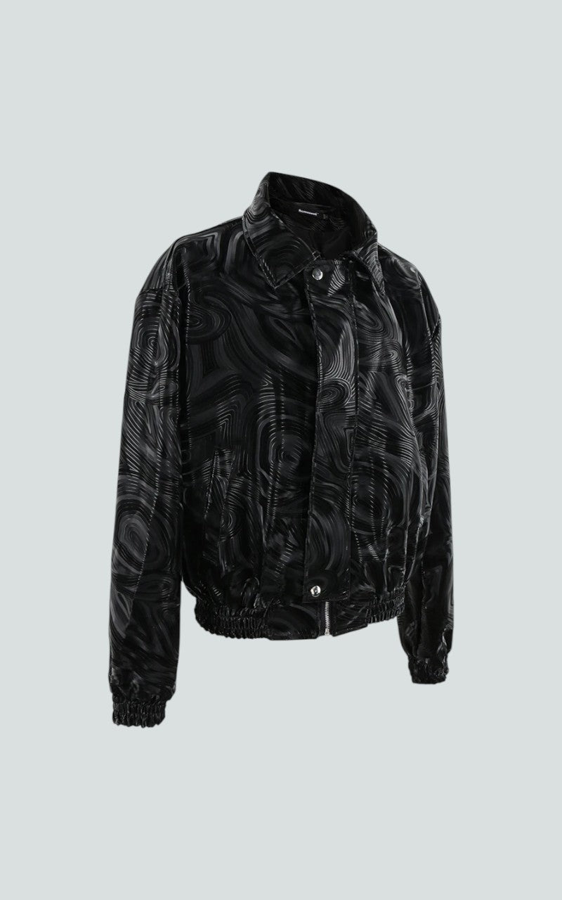 Patchwork Cropped Faux Leather Jacket