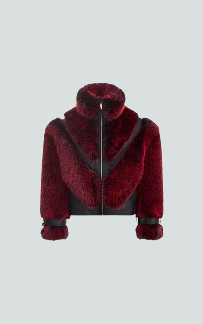 Luxe Patchwork Faux Fur Zip Jacket