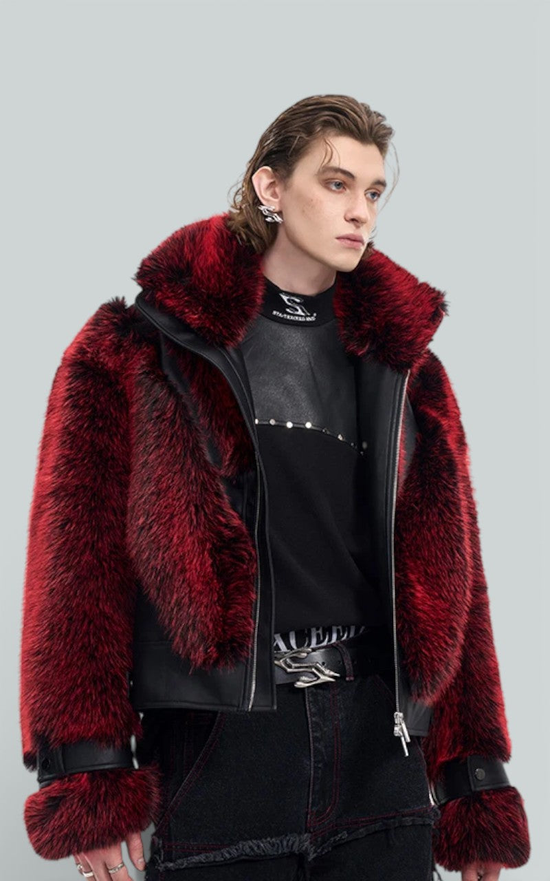 Luxe Patchwork Faux Fur Zip Jacket