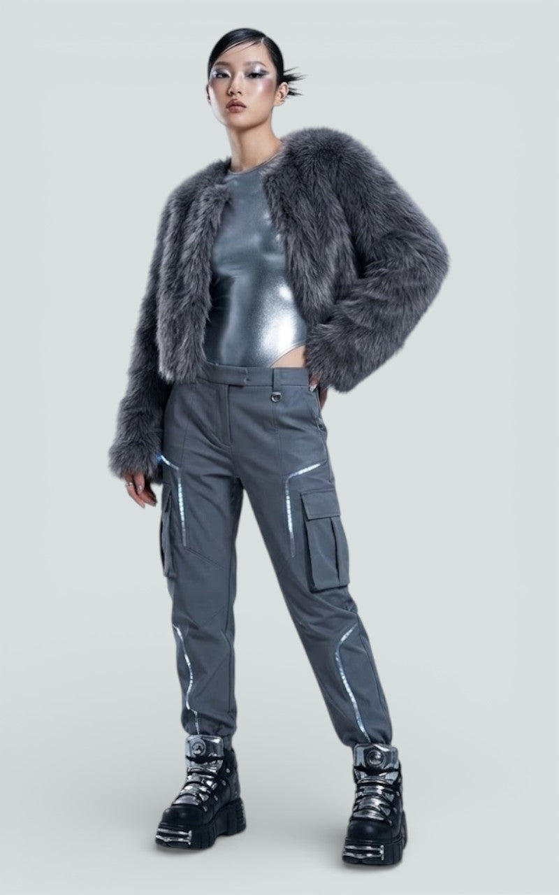 Soft Halo Faux Fur Crop Jacket