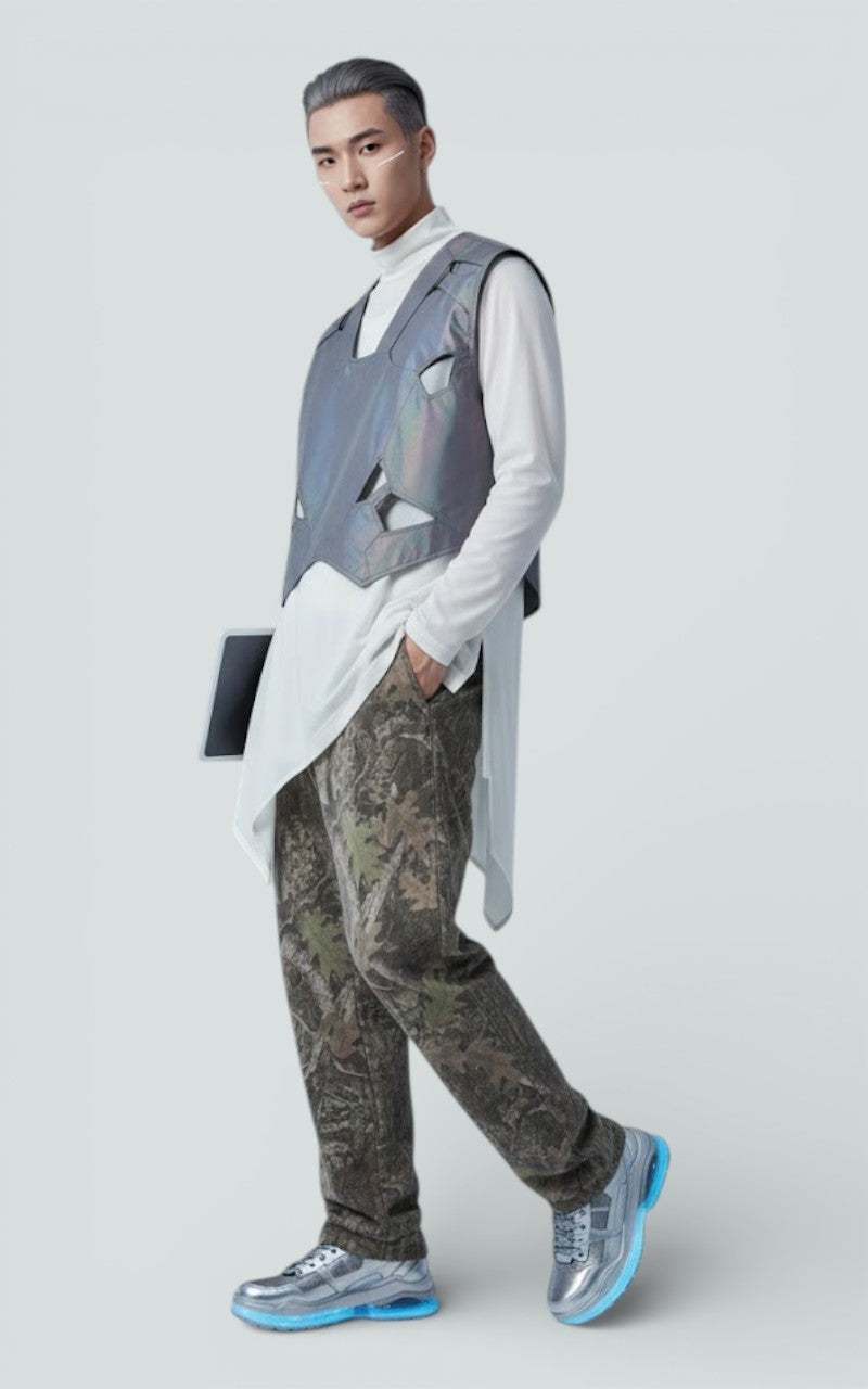 Camouflage Wide-Leg Casual Trouser