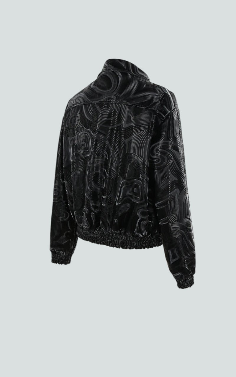 Patchwork Cropped Faux Leather Jacket