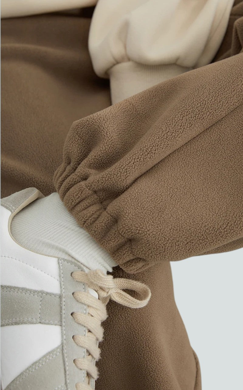 High-Waist Fleece Wide-Leg Trousers