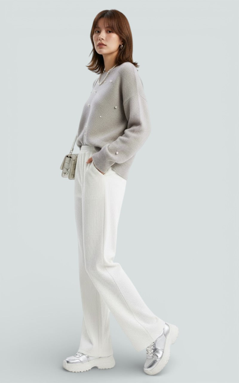 Soft Fleece Wide-Leg Lounge Trousers