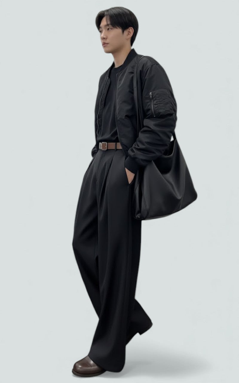 Pleated Wide-Leg Cleanfit Trousers