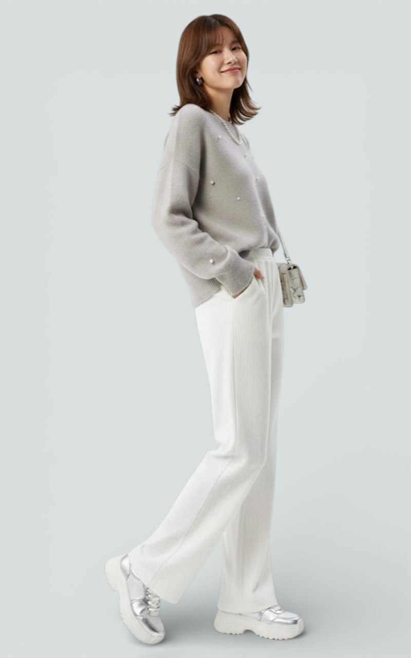 Soft Fleece Wide-Leg Lounge Trousers