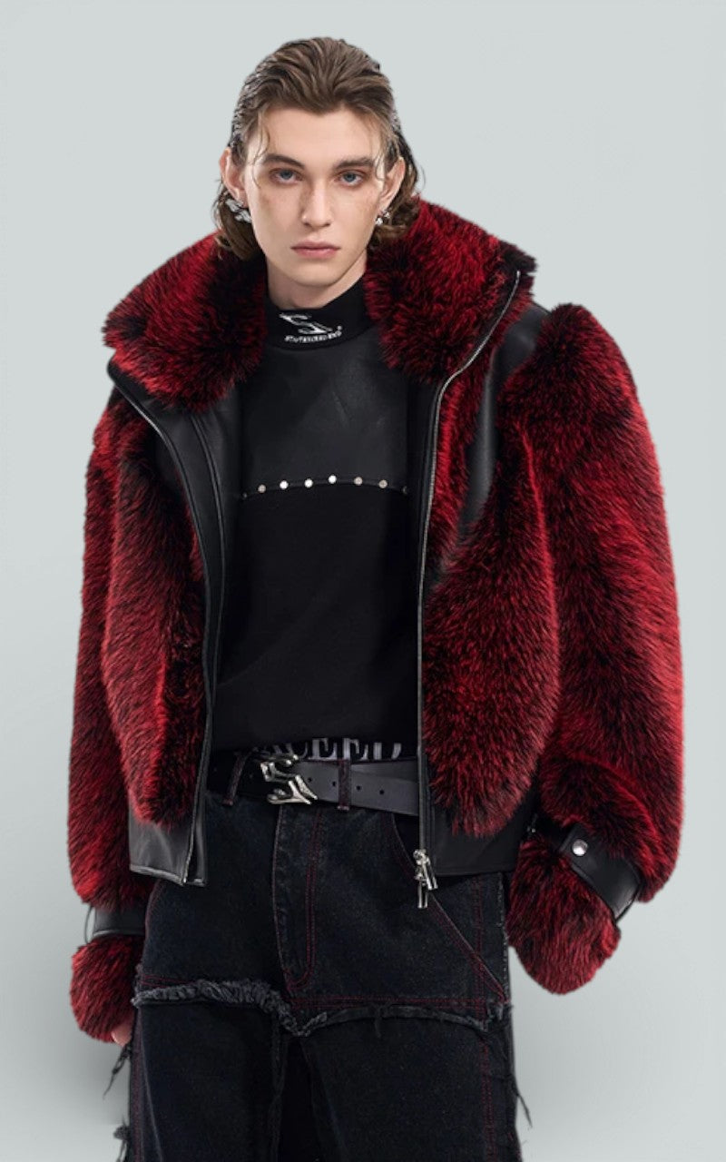 Luxe Patchwork Faux Fur Zip Jacket