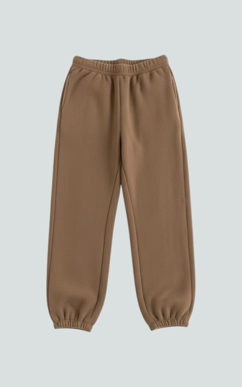 High-Waist Fleece Wide-Leg Trousers