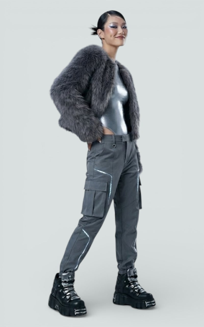 Soft Halo Faux Fur Crop Jacket