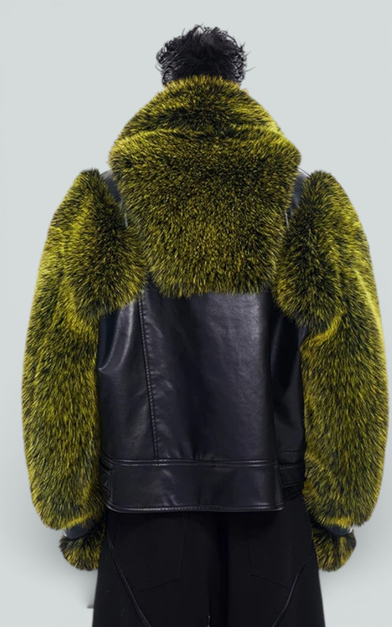 Luxe Patchwork Faux Fur Zip Jacket