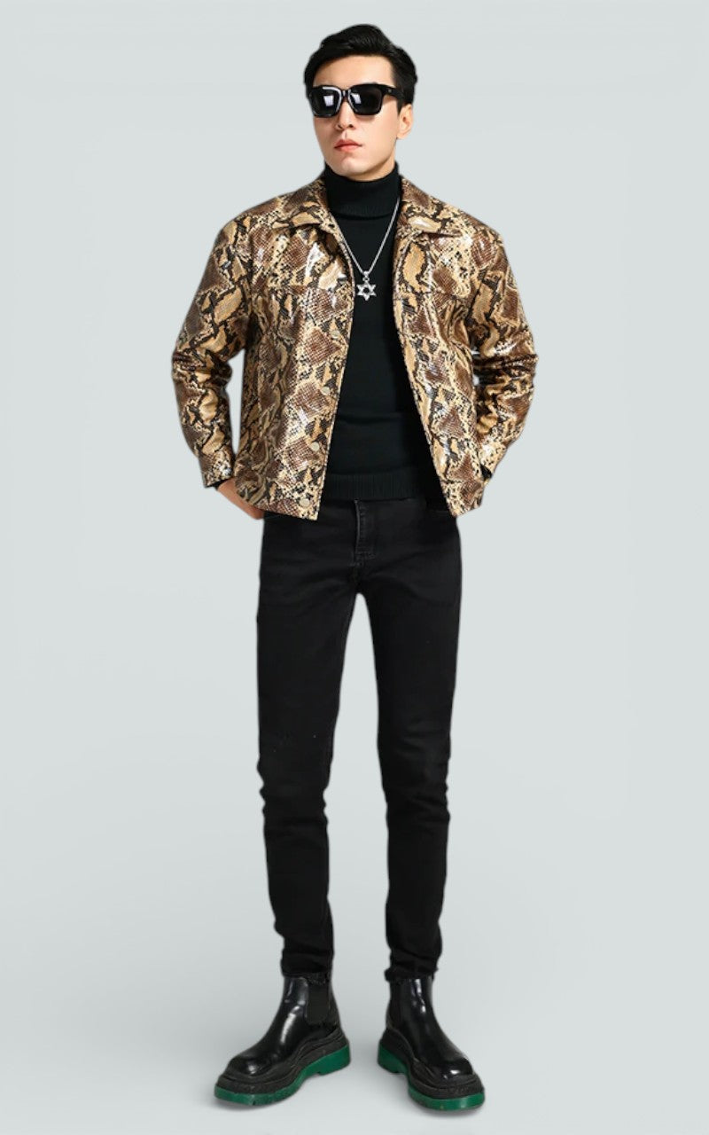 Python-Print Luxe Statement Jacket