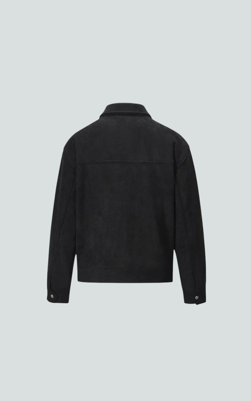 Vintage Suede Zip-Up Utility Jacket