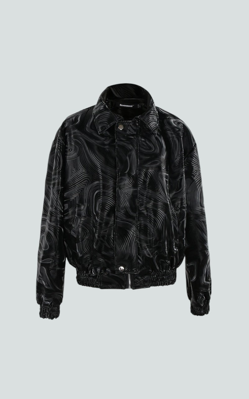 Patchwork Cropped Faux Leather Jacket