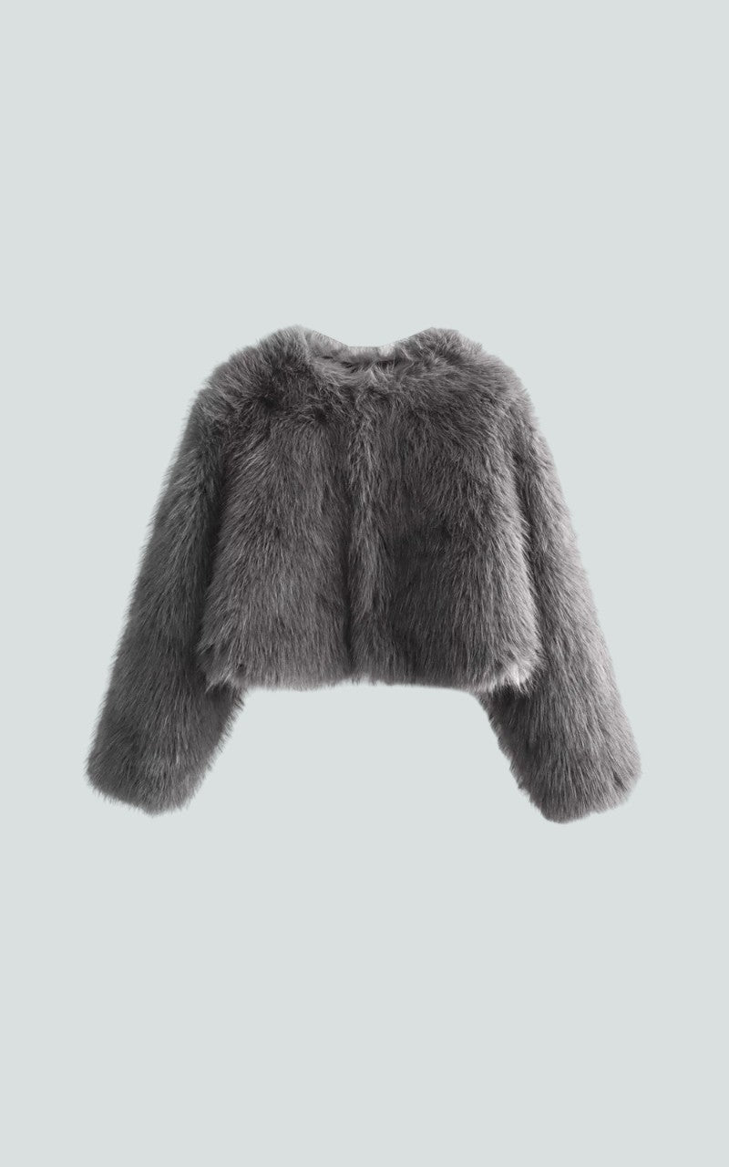 Soft Halo Faux Fur Crop Jacket