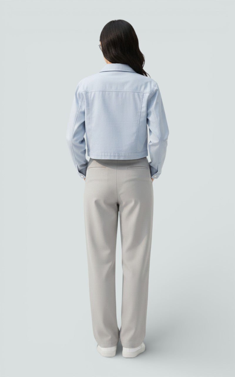 Soft Cropped Button Blouse