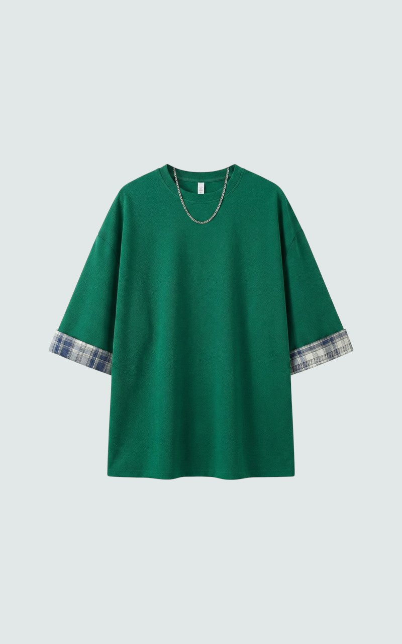 Loose Plaid Korean Summer Tee