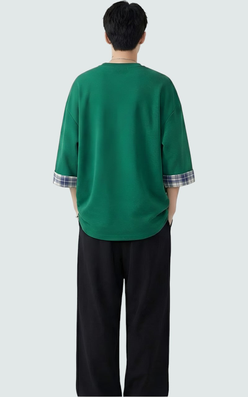 Loose Plaid Korean Summer Tee